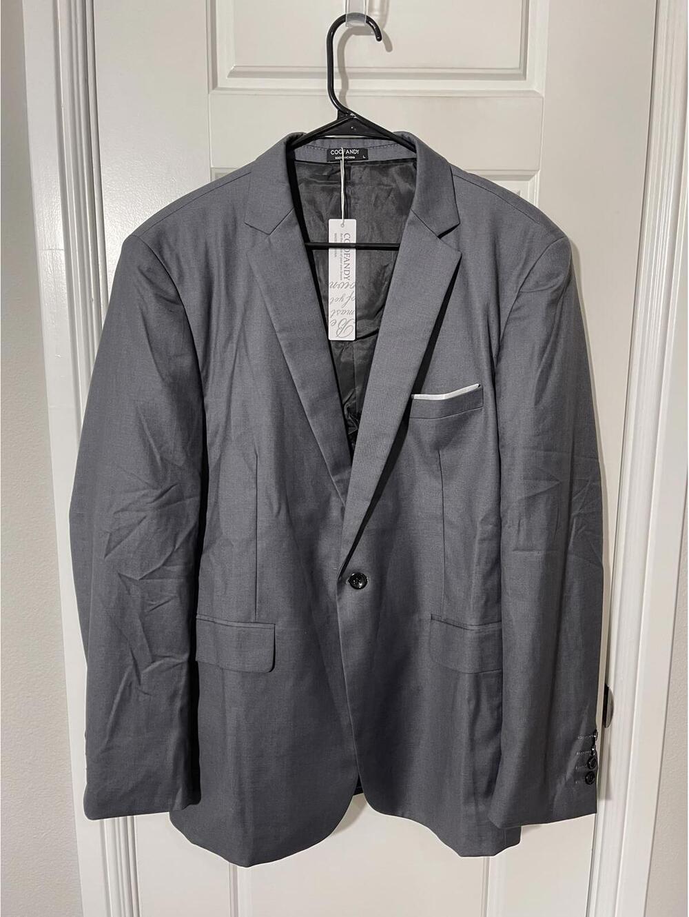 COOFANDY Suits for Men Size Large Gray Blazer M144